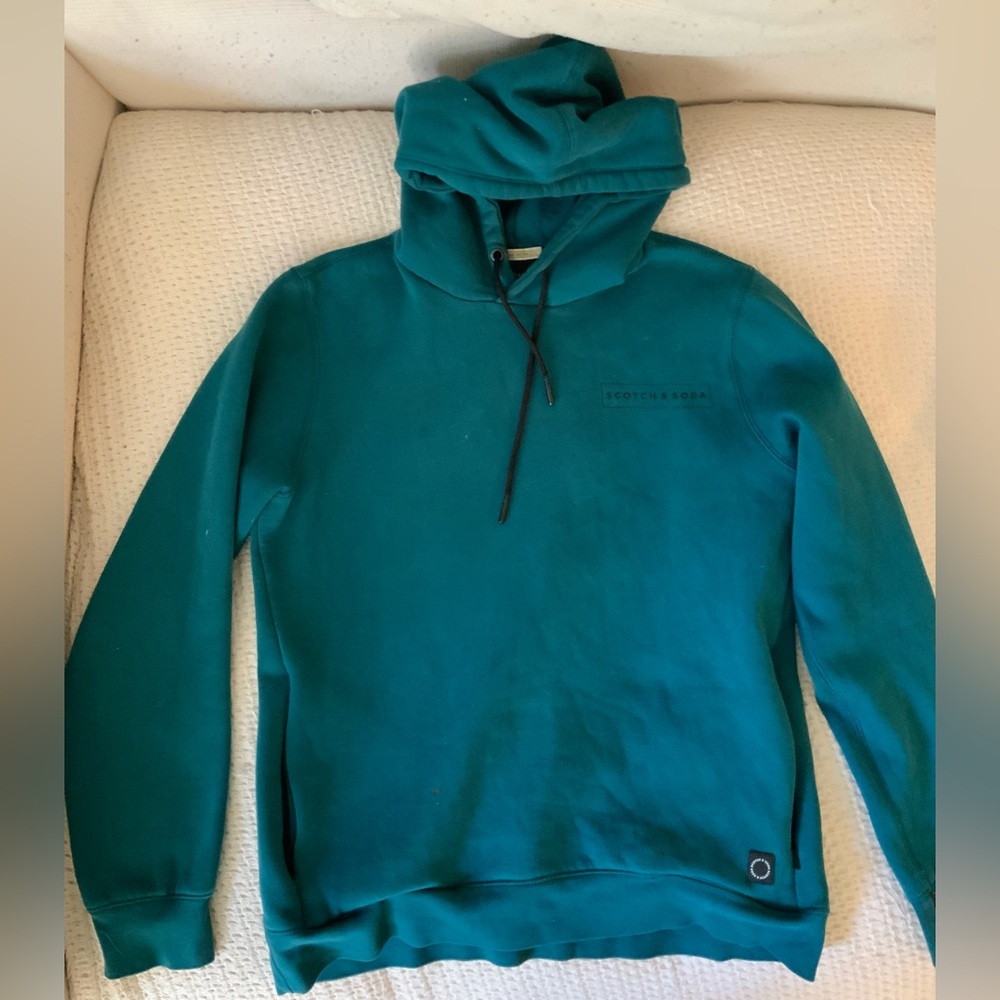 Men’s Scotch & Soda Club Nomade Blue Logo Hoodie Sweatshirt Sleeve Top